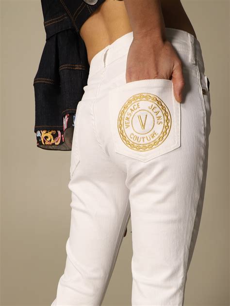 versace jeans e1vlbbj3 white multi print|Versace couture jeans.